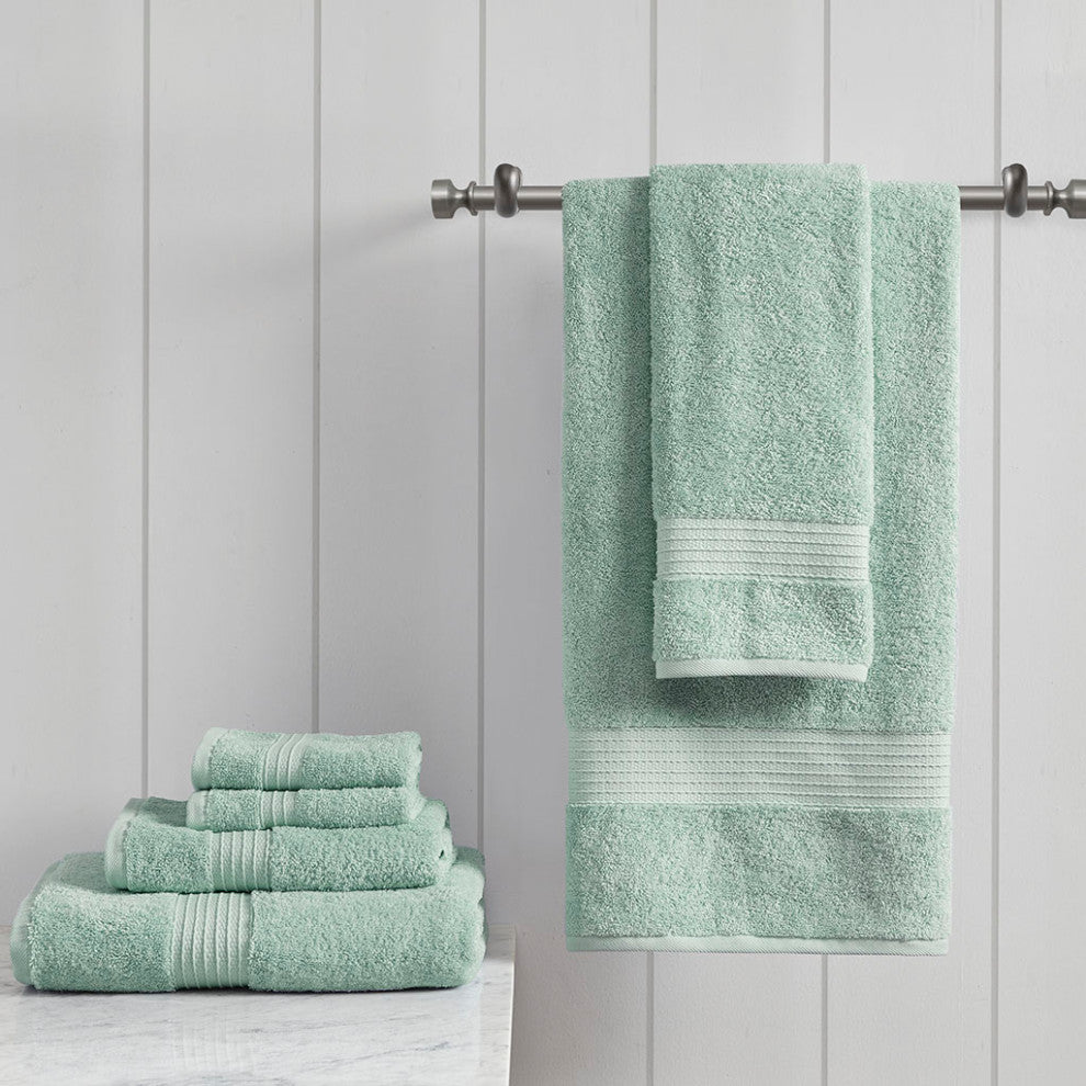 Madison Park Organic 6 Piece Organic Cotton Towel Set, Seafoam
