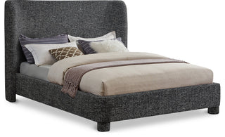 Penny Bed, Black, Queen, Linen Textured Fabric
