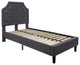 Brighton Twin Size Tufted Upholstered Platform Bed, Dark Gray