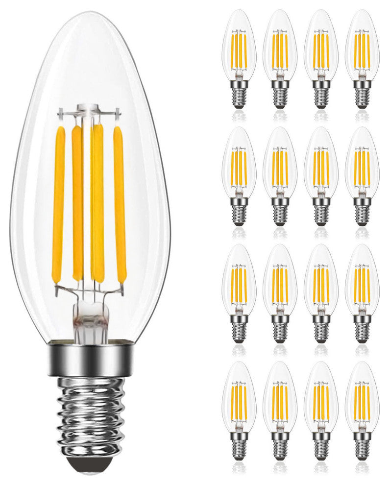 Luxrite 100W Candelabra LED Light Bulbs B11 5000K 800LM E12 16-Pack