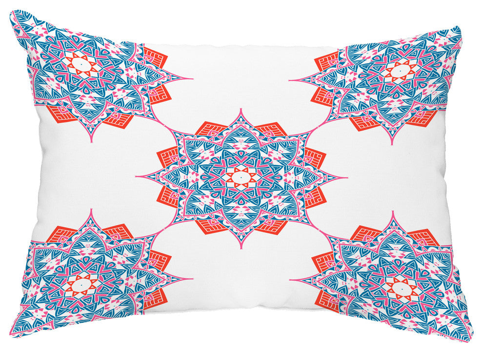 Rhapsody 14"x20" Decorative Abstract Outdoor Throw Pillow, Blue