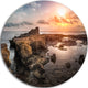 Sunset Over Rocky African Coast, Beach Round Wall Art, 23"