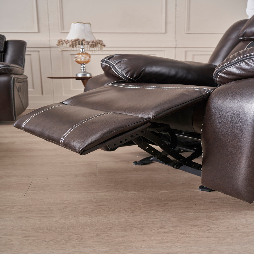 73" Faux Leather Top Arm Reclining Upholstered Loveseat Sofa
