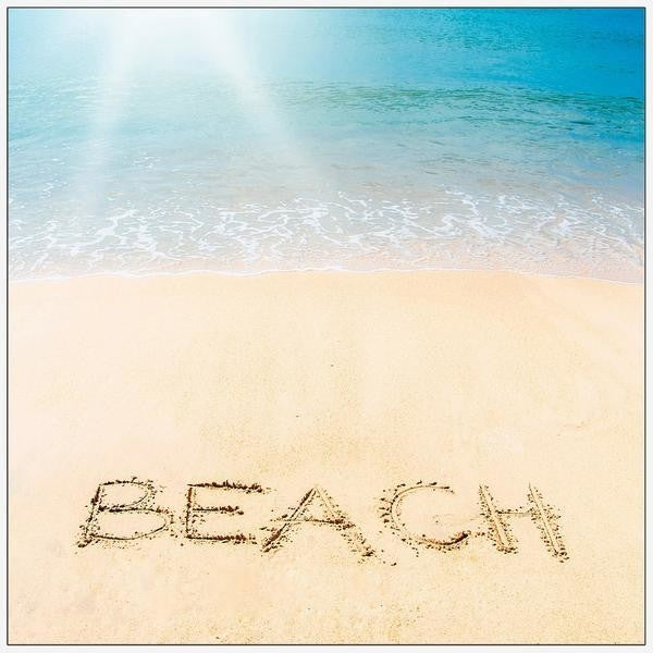 "Sandy Beach" Floater Framed Painting Print on Canvas, 12"x12"