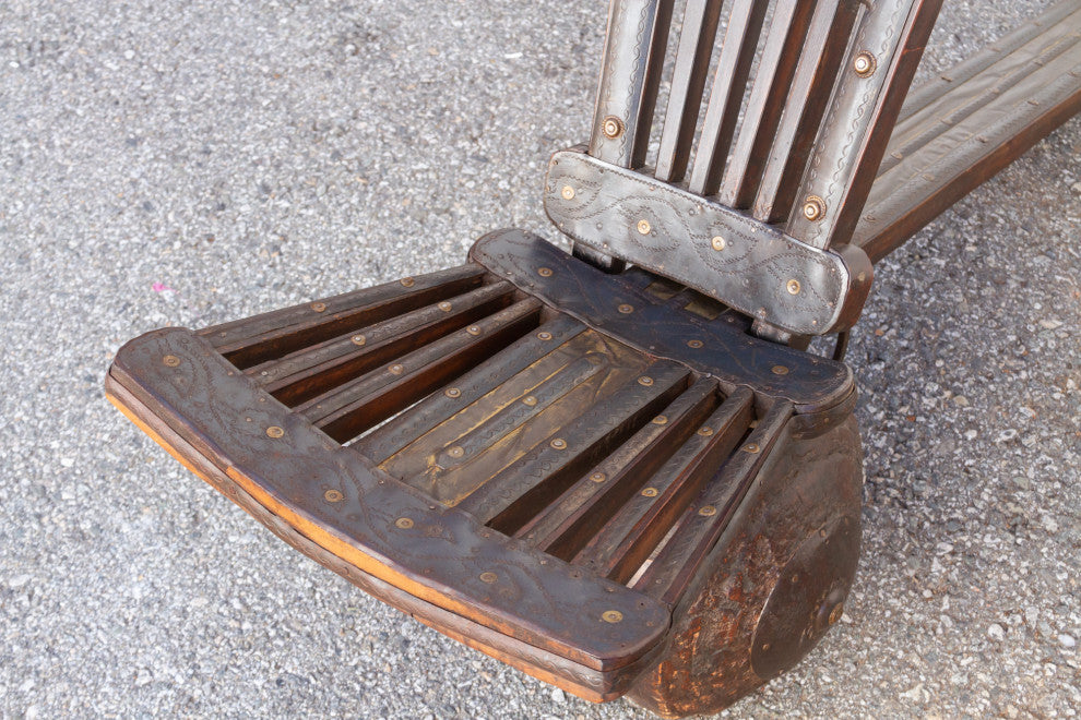 Wood and Metal Tribal Wheel Chair