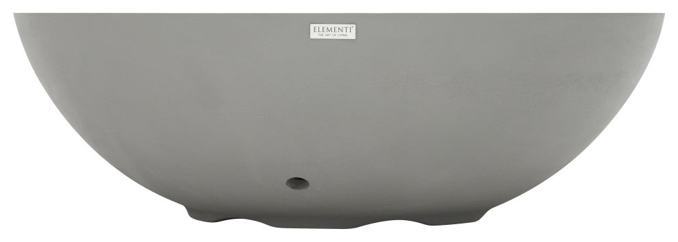 Rose Bowl Round Light Grey Concrete 48" Natural Gas Fire Bowl