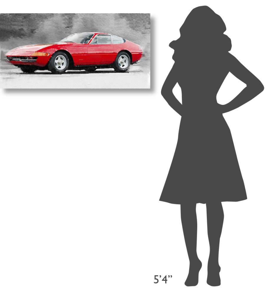 "1968 Ferrari 365 GTB4 Daytona Watercolor" Fine Art Print