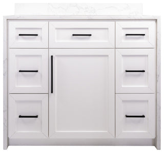 Palisade 42" Bathroom Vanity, White, Engineered Marble
