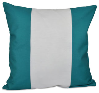 Big Stripe, Vertical Decorative Pillow, Lake Blue, 26"x26"
