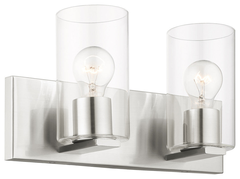 Livex Lighting Zurich 2 Light Brushed Nickel Vanity Sconce