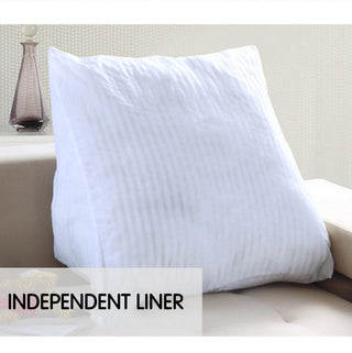 WOWMAX Reading Wedge Pillow Bed Rest Sofa Back Support Pillow Ivory
