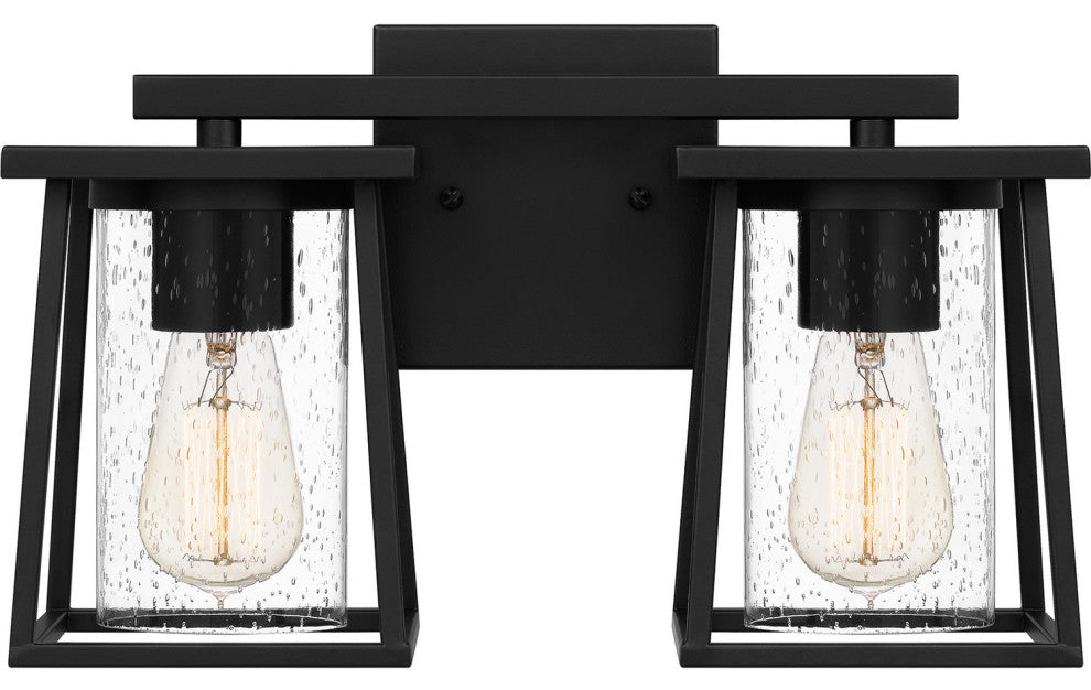 Lodge Two Light Bath, Matte Black