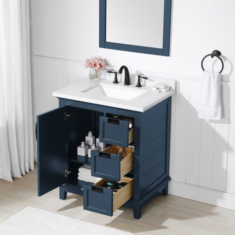Ove Decors Pembroke 30 in. Single Sink Bathroom Vanity in Greyish Blue