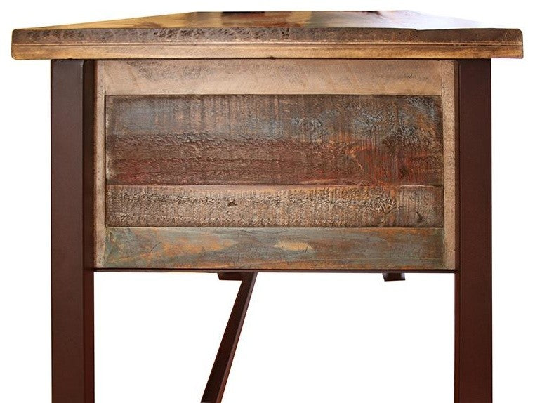 Bayshore Rustic Style 5-Drawer Writing Desk, Library Table