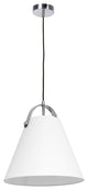 1 Light Emperor Pendant Polished Chrome with White Shade