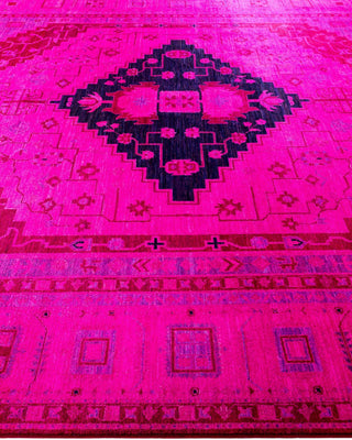 Overdyed, One-of-a-Kind Hand-Knotted Area Rug Pink, 8'10"x12'3"