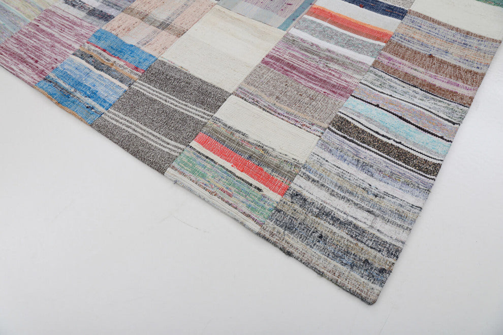 Rug N Carpet - Handmade Oriental 6' 7'' x 9' 11'' Tribal Patchwork Kilim Rug