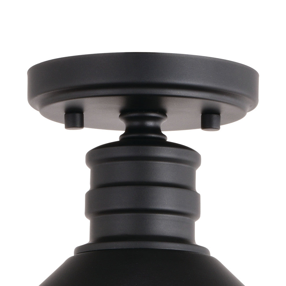 Akron 12" 1 Light Semi-Flush Mount Oil Rubbed Bronze and Matte White
