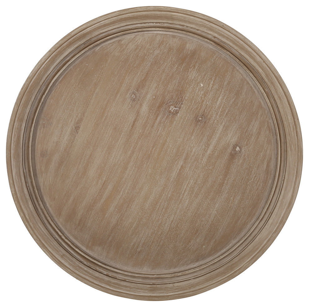 Ridge French Country Accent Table With Round Top, Natural