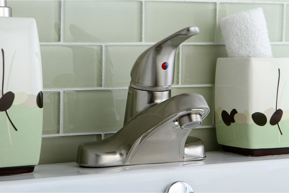 Kingston Brass Single-Handle 4" Centerset Bathroom Faucet, Brushed Nickel