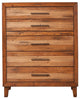 Origins by Alpine Trinidad 5 Drawer Multifunction Chest in Toffee (Brown)