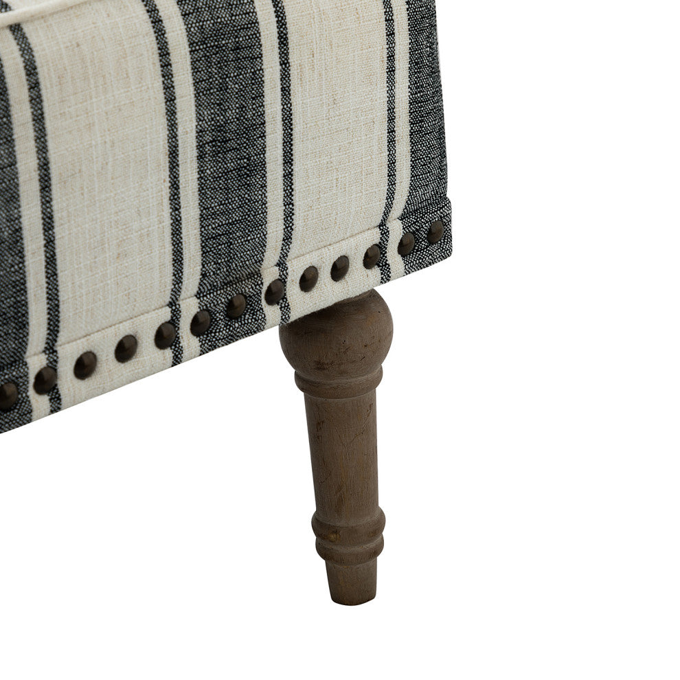 Comfy Living Room Armchair With Stripe Design Set of 2, Black