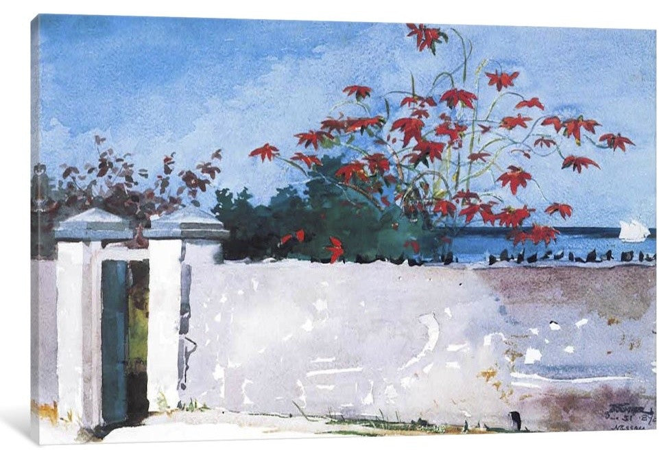 "A Wall, Nassau 1898" by Winslow Homer, Canvas Print, 40x26"
