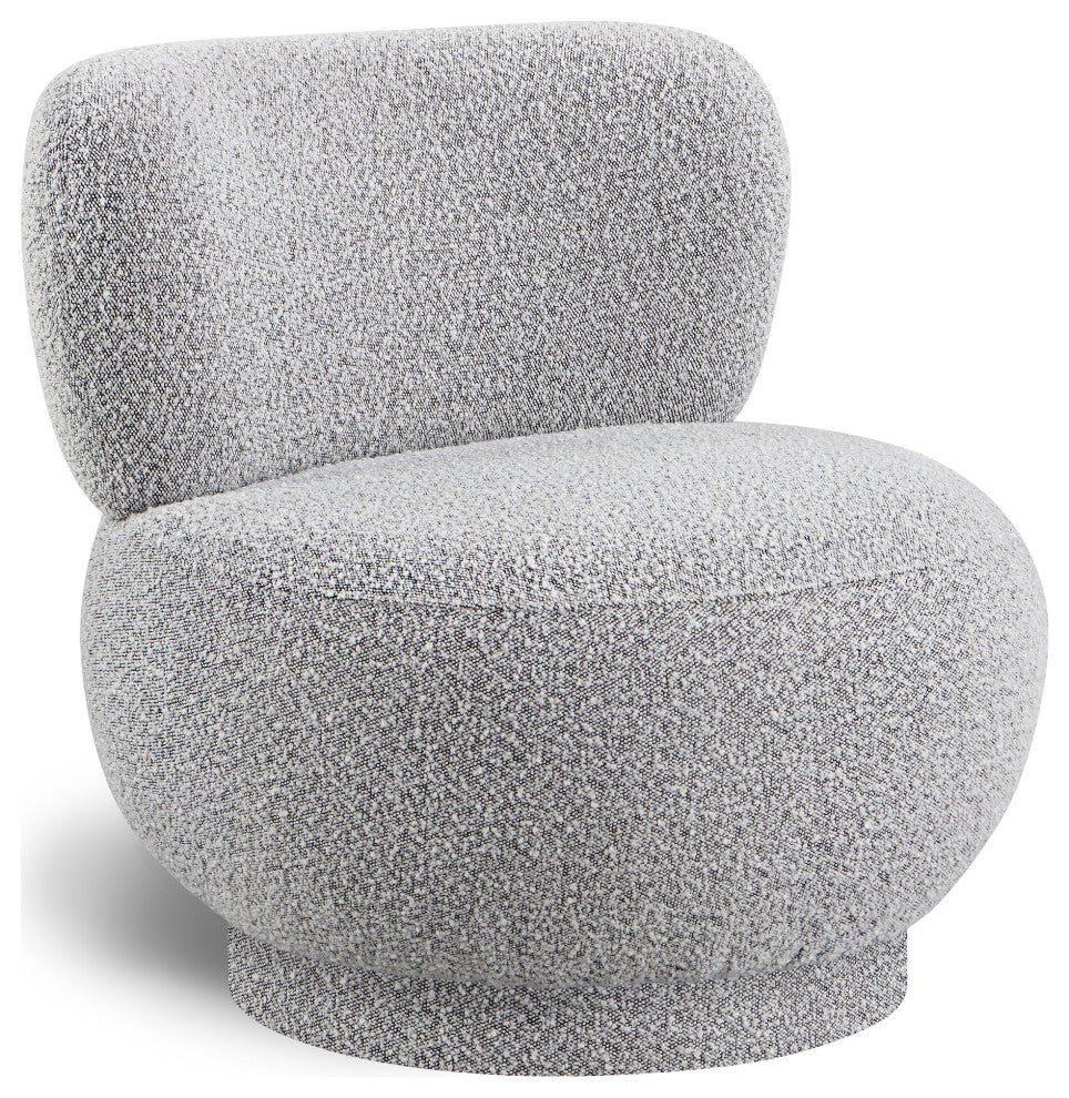 Calais Accent Chair, Gray, Upholstered Base