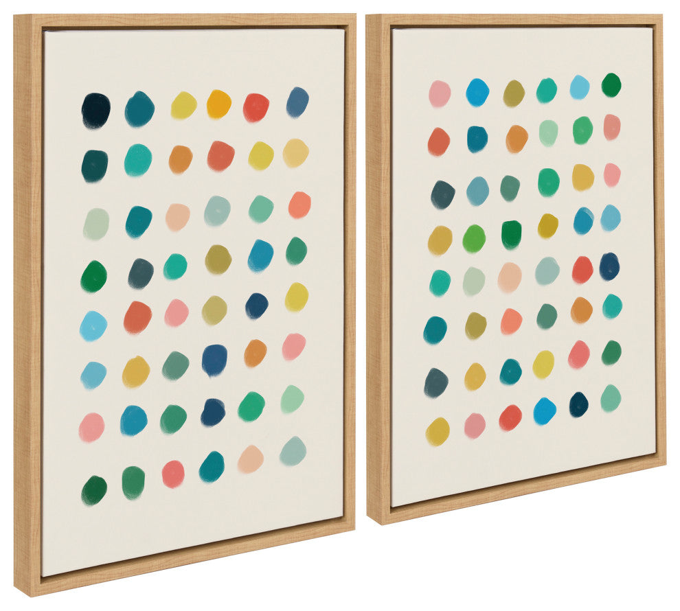 Sylvie Meditation 1 and 2 Framed Canvas by Kelly Knaga, Natural 2 Piece 18x24