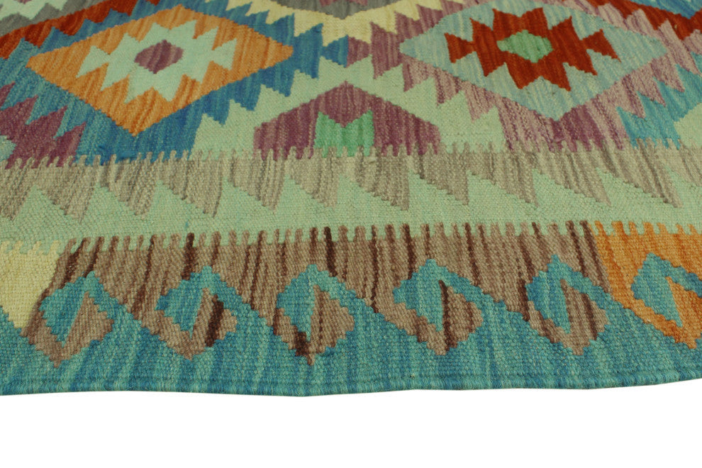 Sangat Kilim Frayne Blue/Rust Rug, 6'5x9'7