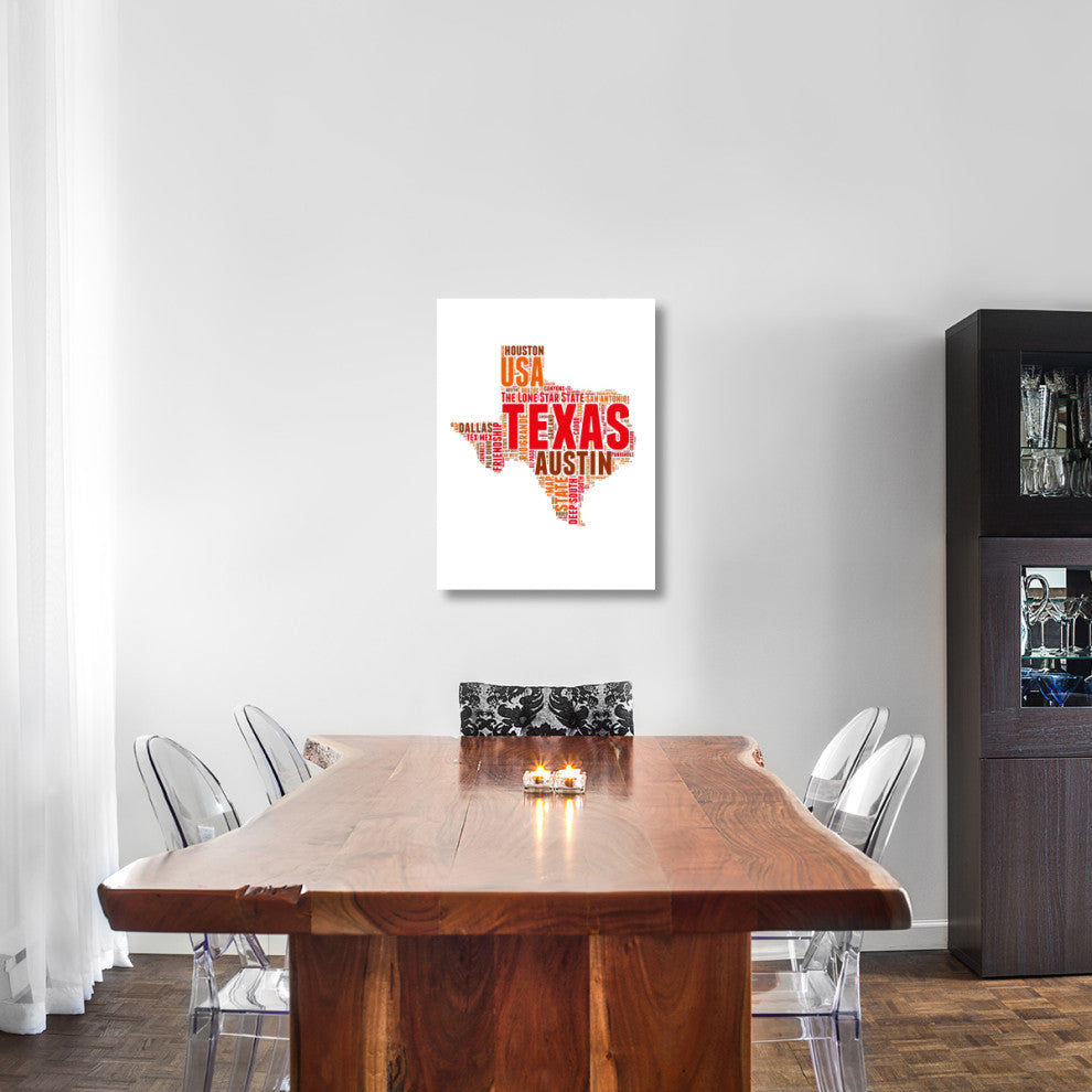 "Texas Word Cloud Map" Fine Art Print