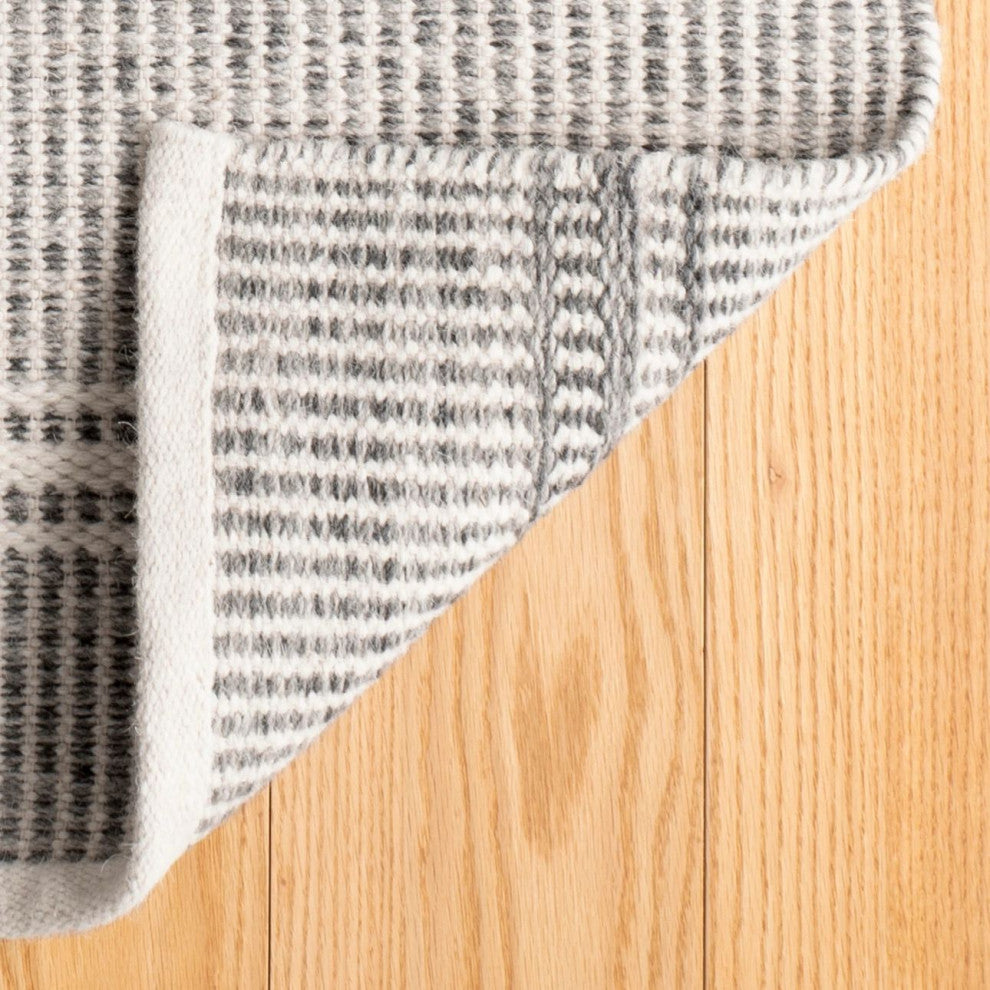 Dash & Albert Malta Grey Handwoven Wool Rug, Grey, 6' x 9'