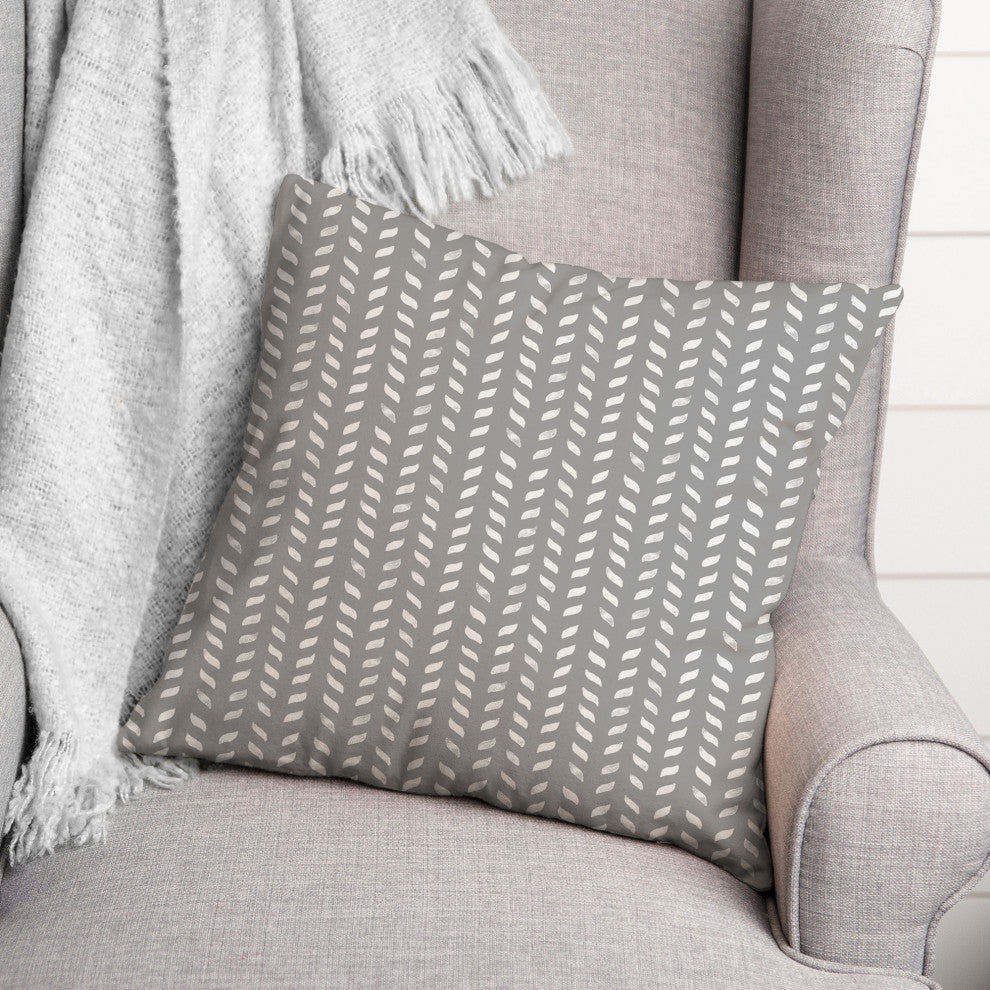 Gray Petal Pattern 18x18 Spun Poly Pillow
