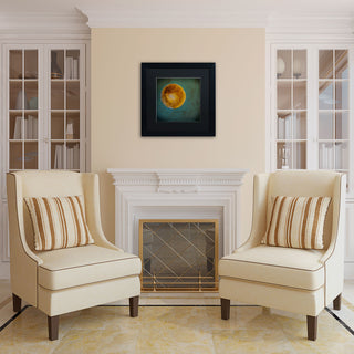 'Moon on Blue' Matted Framed Canvas Art by Nicole Dietz