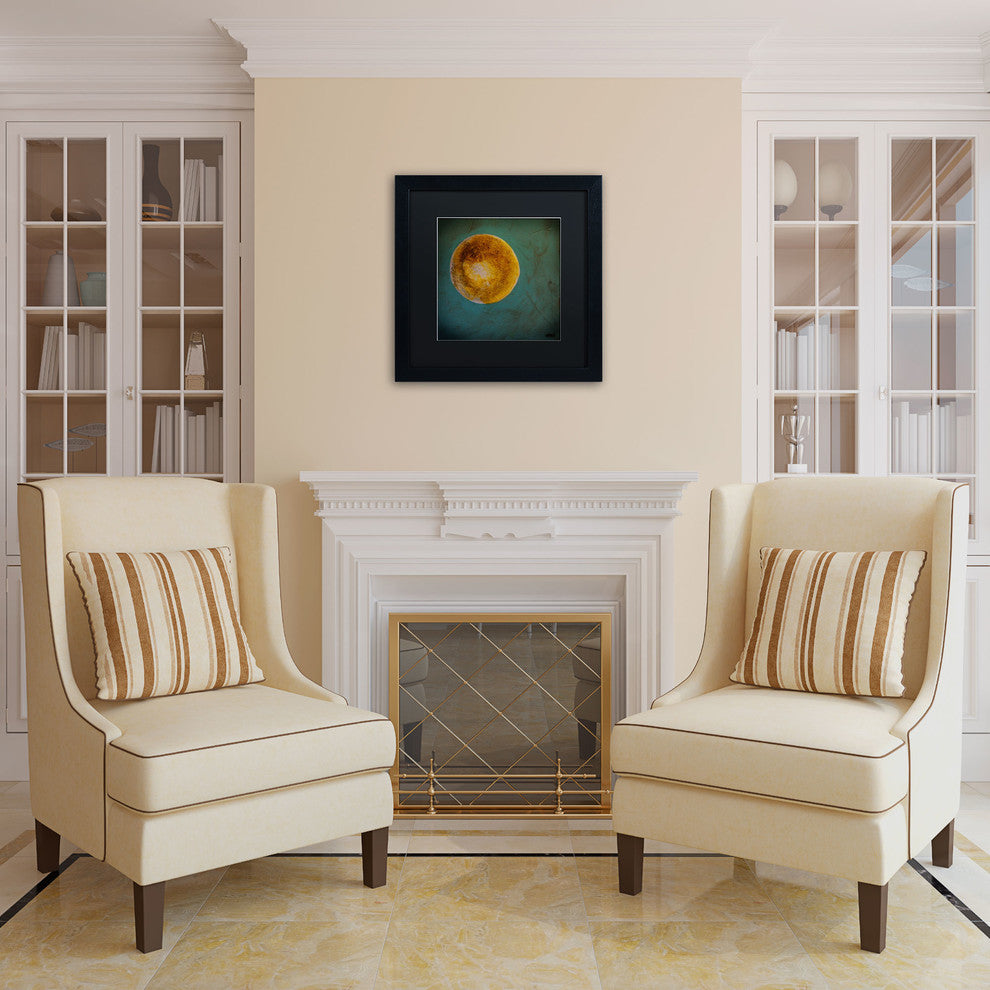 'Moon on Blue' Matted Framed Canvas Art by Nicole Dietz