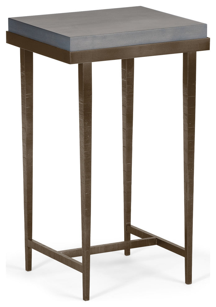 Wick Side Table, Bronze Finish, Maple Grey Accents
