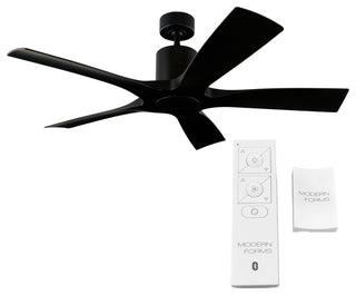 Aviator Indoor/Outdoor 5-Blade Smart Ceiling Fan, 54", Matte Black, Wall Control