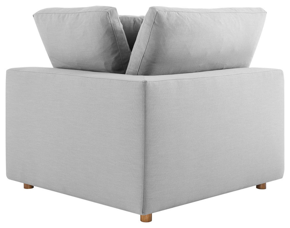 Commix Down Filled Overstuffed 5-Piece Armless Sectional Sofa, Light Gray
