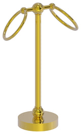 Vanity Top 2 Ring Guest Towel Holder, Polished Brass