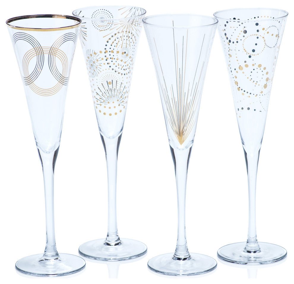 Festivity Champagne Flutes, Set of 4