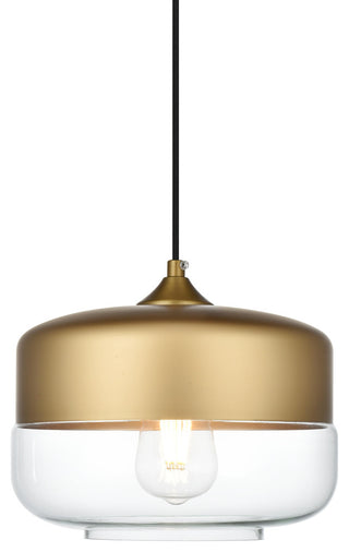 Home Living 10" Pendant Clear Shade, Satin Gold