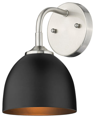 Golden Lighting 6956-1W BLK Zoey 10" Tall Wall Sconce - Pewter