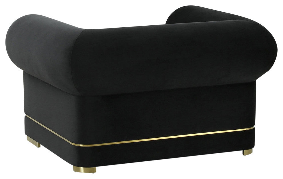 Ricardo Black Velvet Accent Chair
