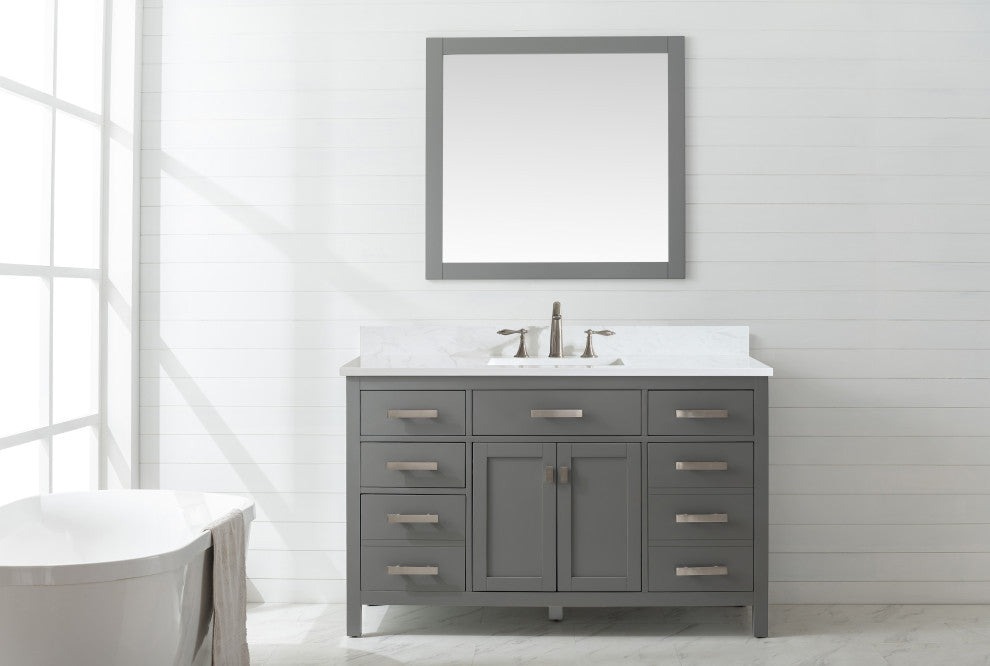 Valentino 54" Single Vanity, Gray