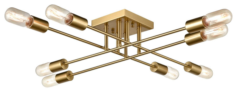 Modern 8-light Metal Gold Ceiling Light Fixture for Living Room