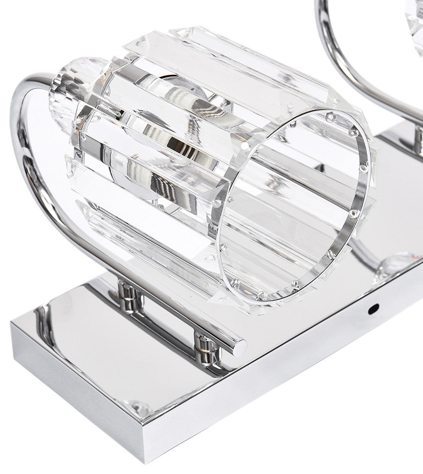 Dimmable Vanity Light With Crystal Accents, Chrome, 3 Light