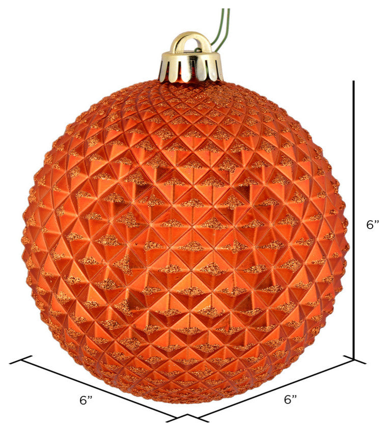 6" Brn Orange Durian Glitt Ball Dril 4Bg