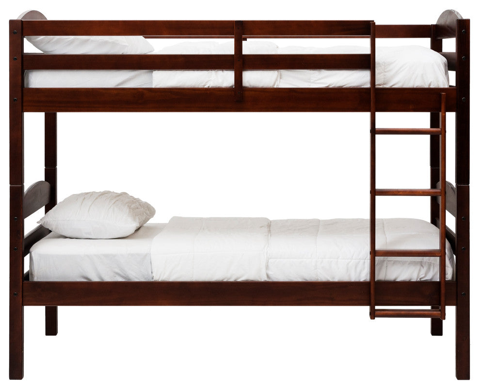Solid Wood Twin over Twin Bunk Bed - Espresso