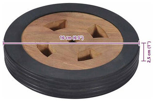 vidaXL Sunlounger Spare Wheels 2-Piece Solid Teak Wood