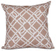 Know The Ropes, Geometric Print Outdoor Pillow, Beige And Taupe, 18"x18"